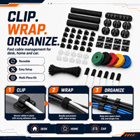 Kit de gestion de câbles professionnel tout-en-un, système d'organisation complet avec gaine tressée anti-animaux et supports en silicone