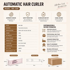 MRY Fer à Boucler Automatique Rotatif en Céramique Tourmaline, 4 Températures, Chauffage Rapide, Outil de Coiffure Électrique - Product Image 6