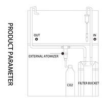 ZRDR – atomiseur co2 externe en verre pour aquarium, diffuseur de co2 externe avec 2 ventouses