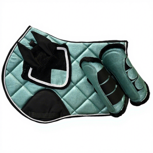 Professional Horse Riding Saddle Pad Set Cotton Foam Padded Protective <b>Boots</b> Anti Fly Ear Bonnet Equestrian Gear Set - Product Image 1
