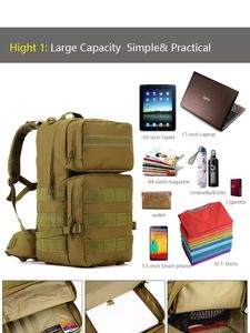 Sac à dos tactique <span class=keywords><strong>de</strong></span> sport <span class=keywords><strong>de</strong></span> gym, sac à dos d'assaut imperméable personnalisé, randonnée en plein air, sac <span class=keywords><strong>de</strong></span> trekking Molle, sac <span class=keywords><strong>de</strong></span> fitness - Product Image 6