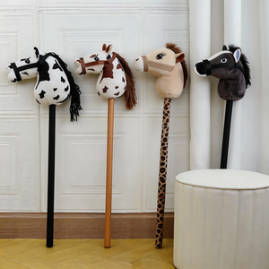 Animal Head Series kids riding <span class=keywords><strong>peluche</strong></span> unicorno hobby horse stick toy - Product Image 1