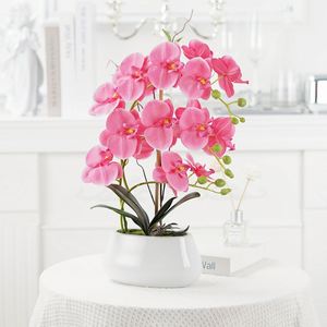 OH ARTS Orquídea Mariposa Artificial Phalaenopsis de Tacto Real, Planta en Maceta de Seda, Látex y PU, Maceta de Cerámica, para Hogar, Boda, Hotel, Oficina - Product Image 5