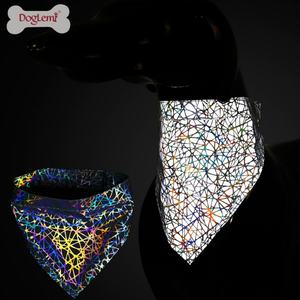 Pañuelo reflectante con estampado personalizado para perro y mascota, bufanda de verano estilo INS, accesorio de seguridad de poliéster para Halloween y Navidad - Product Image 3