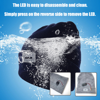 Berretto LED con 5 Luci, Cappello Invernale in Acrilico Lavorato a Maglia con Lampada Frontale Integrata, Unisex, Caldo, per Campeggio, Corsa, Passeggiate e Sport all'Aperto