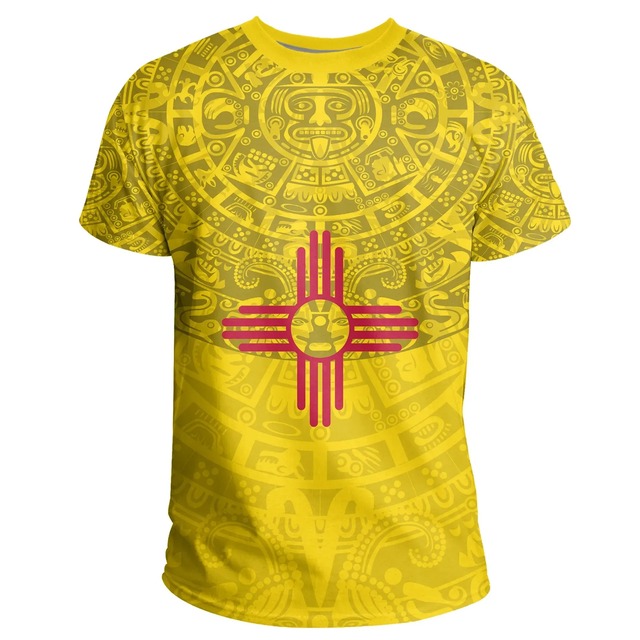 Casual T Shirts for Men New Mexico Flag Men O Neck Short Sleeve T-shirts Print on Demand Mens Designer Clothing Wholesale Tops