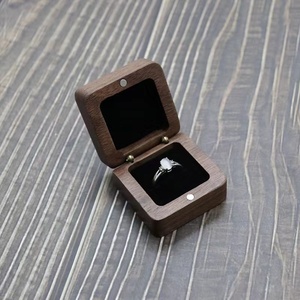 FORTE Manufacturer Custom Luxury Personalized Wooden Jewelry Box Walnut Wooden <b>Ring</b> Box Weeding Engagement Wood <b>Couple</b> <b>Ring</b> Box - Product Image 3