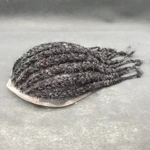 100% da <span class=keywords><strong>uomo</strong></span> Remy Human Hair toupet intrecciato a mano trecce di mais sporche di pizzo pieno stile indiano a trama diritta nodi invisibili - Product Image 4