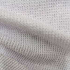 Tissu gaufré en coton blanc tricoté Tissu gaufré en coton personnalisé Tissu gaufré en coton Interlock - Product Image 4