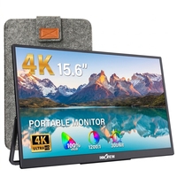 Moniteur externe ultra-fin et léger de 15,6 pouces 4K avec filtre anti-lumière bleue et sans scintillement pour les longues heures de travail à distance et les voyages d'affaires