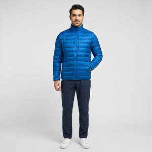 Men's High Street Warm Winter Puffer Jackets Canvas Stand Collar Cotton Filled Breathable Quick Dry Front Logo Fashion - Product Image 1