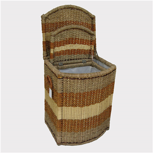 Vietnam tissé à la main jonc de mer panier ensemble vente chaude cadre en métal maison panier à linge eau jacinthe étagère de rangement salle de bain Garage - Product Image 5