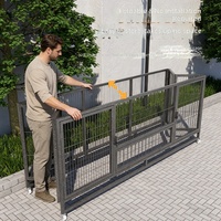 Poulailler en fer pour usage domestique, intérieur/extérieur, grande taille, avec système de retrait automatique du fumier, pour l'élevage de poulets, anti-renards, pliable, en treillis métallique