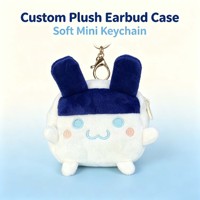 Porte-clés en peluche personnalisé, mini pochette zippée, sac à écouteurs en peluche douce, accessoire de sac à breloques personnalisé en gros