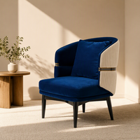 Fauteuil de salon de luxe moderne en acier inoxydable pour salon, villa, chambre d'hôtes, espaces hôteliers, avec assise en velours