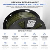 Filamen Printer 3D PETG Premium Grosir Pabrik 1.75mm Ketahanan Tinggi Bahan Cetak 3D Kelas Industri OEM HIJAU Zaitun