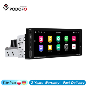 Podofo 6.86 Inch 2+64 GB 1 Din Android Car Radio With Wireless Carplay & Android Auto Car Stereo GPS BT FM RDS - Product Image 1