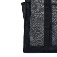 Sac de plage fourre-tout en maille transparente à la mode avec doublure en PVC et nylon de grande capacité fermeture à glissière motif de logo personnalisable