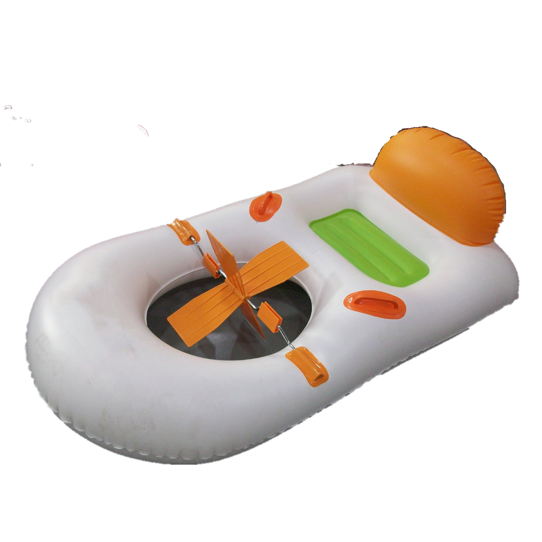 Remo de pedal integrada personalizada, bote inflable de pvc, estera de fila flotante con hélice