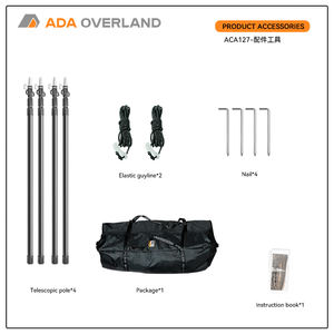 Tente <span class=keywords><strong>de</strong></span> toit pliable la plus légère avec ouverture latérale, tissu imperméable <span class=keywords><strong>de</strong></span> qualité supérieure avec revêtement PU et tiges <span class=keywords><strong>de</strong></span> support en alliage d'aluminium - Product Image 6