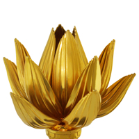 Base en bois Fleurs Récompenses Unique Métal Lotus Golden Trophy Souvenir Cadeaux