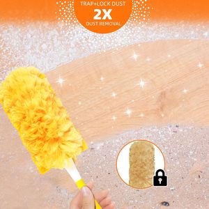Microfiber <b>Duster</b> With Removable Cover Yellow 10 Pieces For Home And Car Cleaning - Product Image 3
