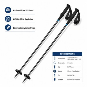 Bâtons <span class=keywords><strong>de</strong></span> <span class=keywords><strong>ski</strong></span> en fibre <span class=keywords><strong>de</strong></span> carbone légers à longueur fixe avec poignée en EVA - Product Image 1