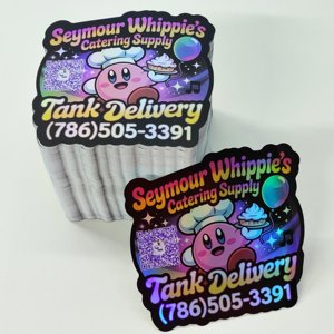Etiquetas Adhesivas de Vinilo PVC Grueso y Duradero con Logotipo Troquelado, Impresión UV Resistente a los Rayos UV, Acabado Brillante/Mate, para Publicidad de Marcas Comerciales - Product Image 2