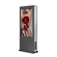 Pantalla LCD Táctil de 55 Pulgadas, Doble Cara, para Exteriores, de Alto Brillo, para Publicidad Digital, Resistente al Agua IP65, 2K 4K
