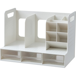 Good Products Of The Times Desktop <b>Bookshelf</b> With Drawers Plastic Organizer For Student Stationery Holders - Product Image 1