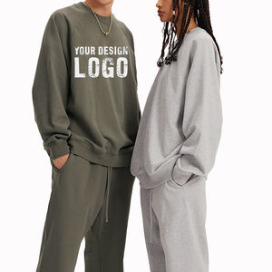 เสื้อสเวตเชิ้ตผู้ชายคอกลมผ้าฝ้ายคุณภาพสูง สไตล์ลำลอง พิมพ์ลายตัวอักษรตามสั่ง ทรงหลวมแบบดรอปโชว์เดอร์ - Product Image 5