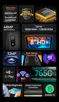 Ulefone ARMOR Pad Pro NFC 8GB 128GB teléfono resistente al aire libre impermeable Tablet PC 4G 3G 2G Dual SIM 7650mAh Android 14 ordenador