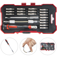 20 Buah TPR Ratchet Bit Driver Holder Handle Fleksibel Shaft Interchange Bits Driver Kit Presisi Obeng Bits Kit Set