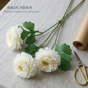 Bouquet de pivoines artificielles Xinchengzhi à 3 têtes superposées, 100cm-200cm, en plastique, pour décoration intérieure, mariage, hôtel - Product Image 5