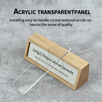 Support de présentation en acrylique incliné pour étiquettes de prix, panneaux d'informations et cartes de table en bois