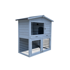 Design resistente alle intemperie per interni in legno per esterni coniglietto coniglietto rifugio per gatti casa di porcellini d'India 2 piani in legno massiccio gabbia di coniglio - Product Image 2