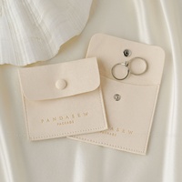 Pochette à bijoux en microfibre PandaSew, emballage cadeau pour boucles d'oreilles, collier, bague, bouton pression avec logo personnalisé