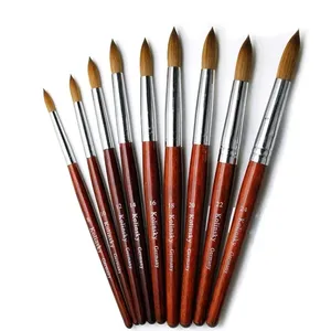 Kolinsky Acrylic Nail <b>Brush</b> Red Wood Handle Gel Builder Manicure <b>Brush</b> Nail Art Tools Nail Salon Size 8-24 - Product Image 1
