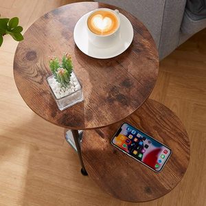 Ma-rốc vòng phong cách khay trà bên bảng gỗ hiện đại <span class=keywords><strong>teapoy</strong></span> thiết kế thép không gỉ hiện đại Bàn cà phê di chuyển cuối bảng - Product Image 3