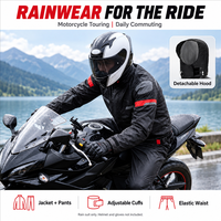 Ensemble de pluie réfléchissant et imperméable personnalisé en pongé enduit PU, veste et pantalon avec capuche amovible et couvre-chaussures en option, vente en gros