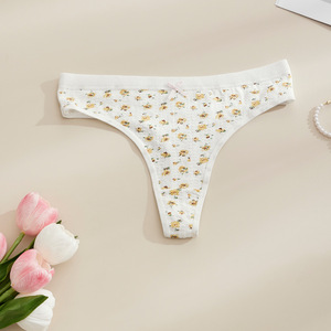 <span class=keywords><strong>Perizoma</strong></span> da donna sexy jacquard sottile, intimo femminile in cotone a vita bassa con fiocco, traspirante, taglie forti, stile seducente - Product Image 5