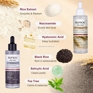Ампульная сыворотка для отшелушивания кожи с рисом, корейская косметика, ниацинамид, осветление кожи, пилинг-шот, эксфолиант, ампульная сыворотка с черным рисом - Product Image 5