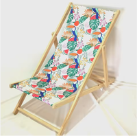 Chaise longue de plage portable en bois, ergonomique, moderne, pliable, robuste, avec dossier réglable en tissu Oxford pour l'extérieur
