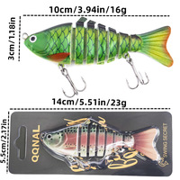Appâts artificiels multi-couleurs en acier inoxydable de type nageur, multi-sections, pour la pêche en mer, directement de l'usine