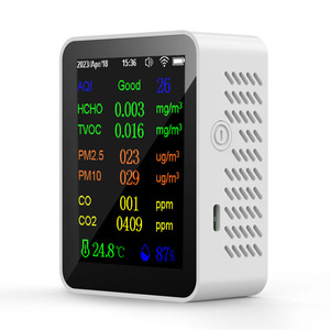Air Quality Monitor LCD Display PM2.5 TVOC CO2 CO HCHO Detector Indoor Outdoor Temperature Humidity Sensor - Product Image 1