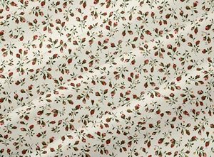 Tela Estampada 100% Algodón con Diseño de Pequeñas Flores Rojas para Ropa de Cama de Bebé - Product Image 4