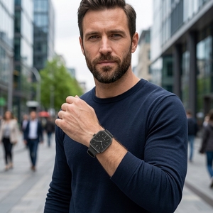 Montre connectée carrée pour homme avec écran tactile complet, moniteur de fréquence cardiaque, montre de fitness professionnelle, logo personnalisé en usine, marque privée, faible MOQ - Product Image 2