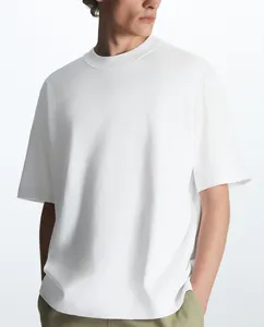 프리미엄 품질 240 220 gsm 드롭 어깨 헤비급 티셔츠 무거운 코튼 모의 목 블랙 t 셔츠 사용자 정의 대형 tshirt 남성