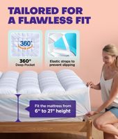 Taie d'oreiller double couche Queen Size Orthopédique Refroidissement Gel froid Viscoélastique Mousse à mémoire de forme Surmatelas de lit doux Couvre-matelas
