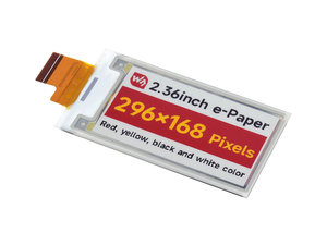 จอแสดงผล E-Paper (G) ขนาด 2.36 นิ้ว ของ Waveshare ความละเอียด 296 * 168 สีแดง/เหลือง/ดำ/ขาว เหมาะสำหรับป้ายราคา ป้ายชั้นวางสินค้า อุตสาหกรรม K437 - Product Image 3